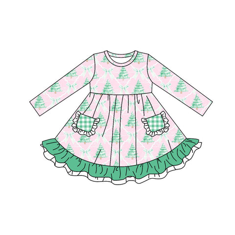 GLD0525 pre-order toddler girl clothes christmas tree baby girl christmas winter  dress-2024.6.4