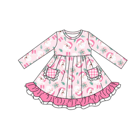 GLD0526 pre-order toddler girl clothes santa baby girl christmas winter  dress-2024.6.4