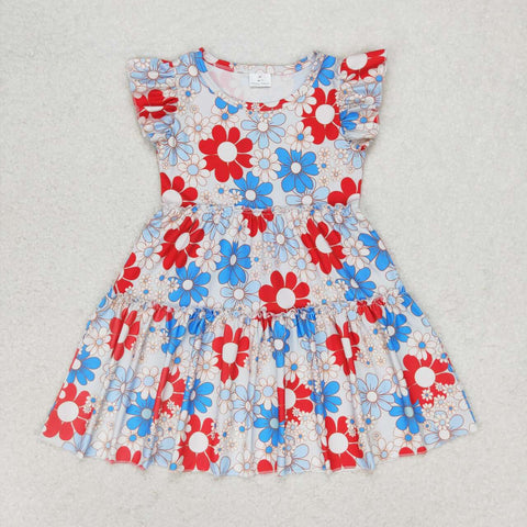 GSD0921 RTS toddler clothes flower baby girl summer dress