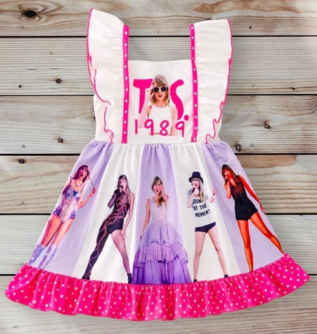 GSD1349 pre-order  toddler girl clothes 1989 singer girl summer dress-2024.6.6