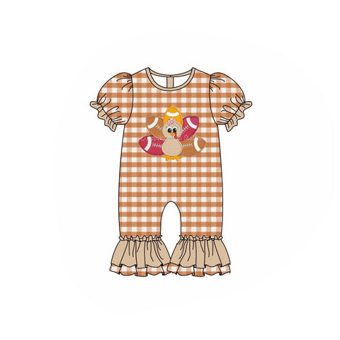 SR1886 pre-order baby girl clothes turkey toddler girl thanksgiving day summer romper-2024.6.4