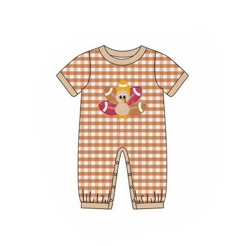 SR1887 pre-order baby boy clothes turkey toddler boy thanksgiving day summer romper-2024.6.4