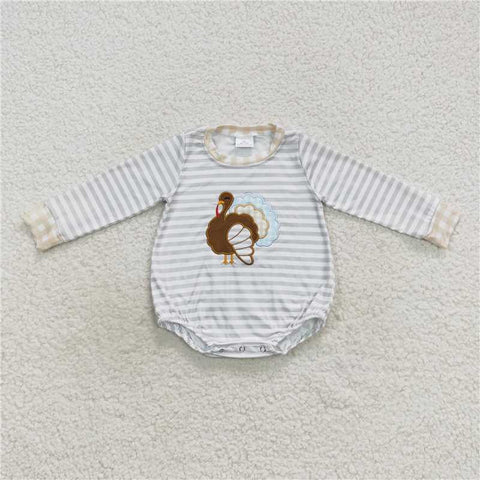 LR0427 baby boy clothes turkey embroidery baby thanksgiving bubble