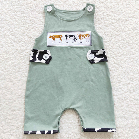 SR0374 baby girl clothes cow embroidery summer bubble