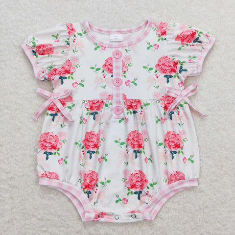SR1160 RTS baby girl clothes pink rose toddler girl summer bubble