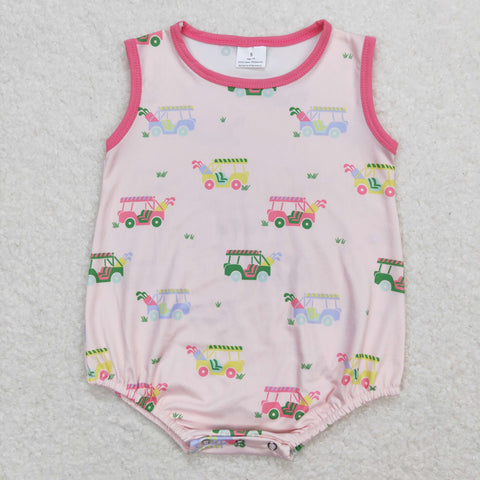 SR0981 RTS baby girl clothes golf cart girl summer romper baby summer bubble