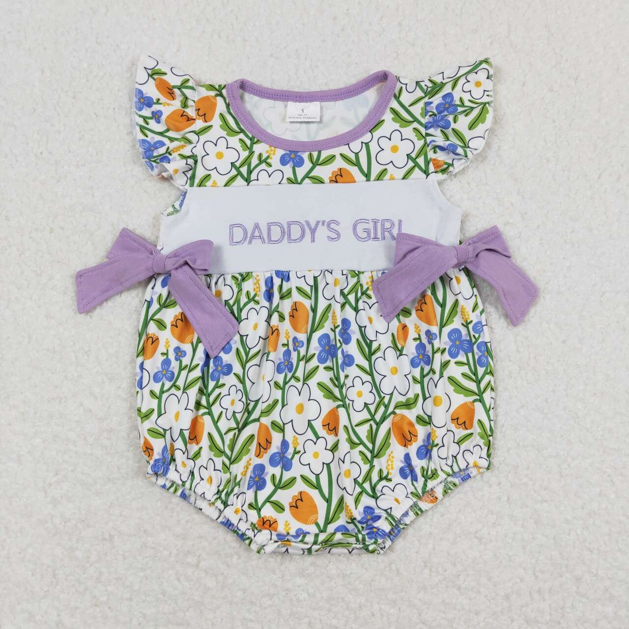 SR0891 RTS baby girl clothes daddy’s embroidery girl summer romper father's day clothes