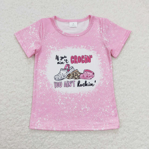 GT0443 baby girl clothes ripped shoes print girl summer tshirt