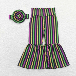 P0405 baby girl clothes mardi girl gras bell bottom pant flare pant