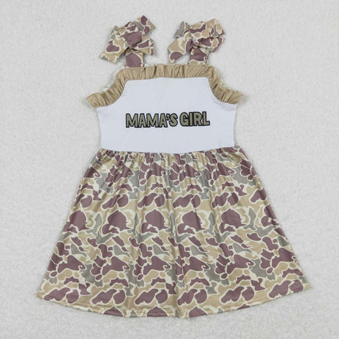 GSD0810 RTS baby girl clothes embroidery mama’s girl camo girl summer dress