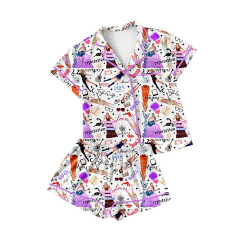 Order Deadline：12th May. Split order baby girl clothes pajamas  girl summer shorts set