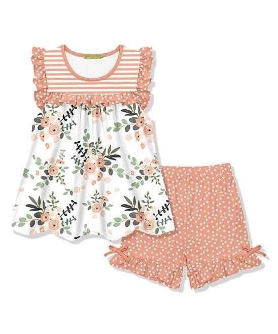 MOQ:5sets each design custom order baby girl summer shorts outfit