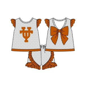 custom order MOQ:5sets each design baby girl clothes state summer shorts set