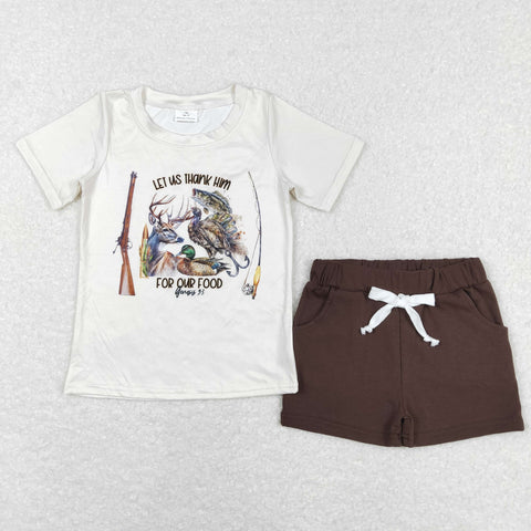 BSSO0471 baby boy clothes boy summer outfit mallard duck todler summer shorts set