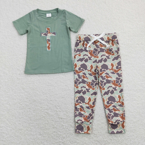 BSPO0341 baby boy clothes boy easter clothing set camo clothes embroidery toddler easter clothes