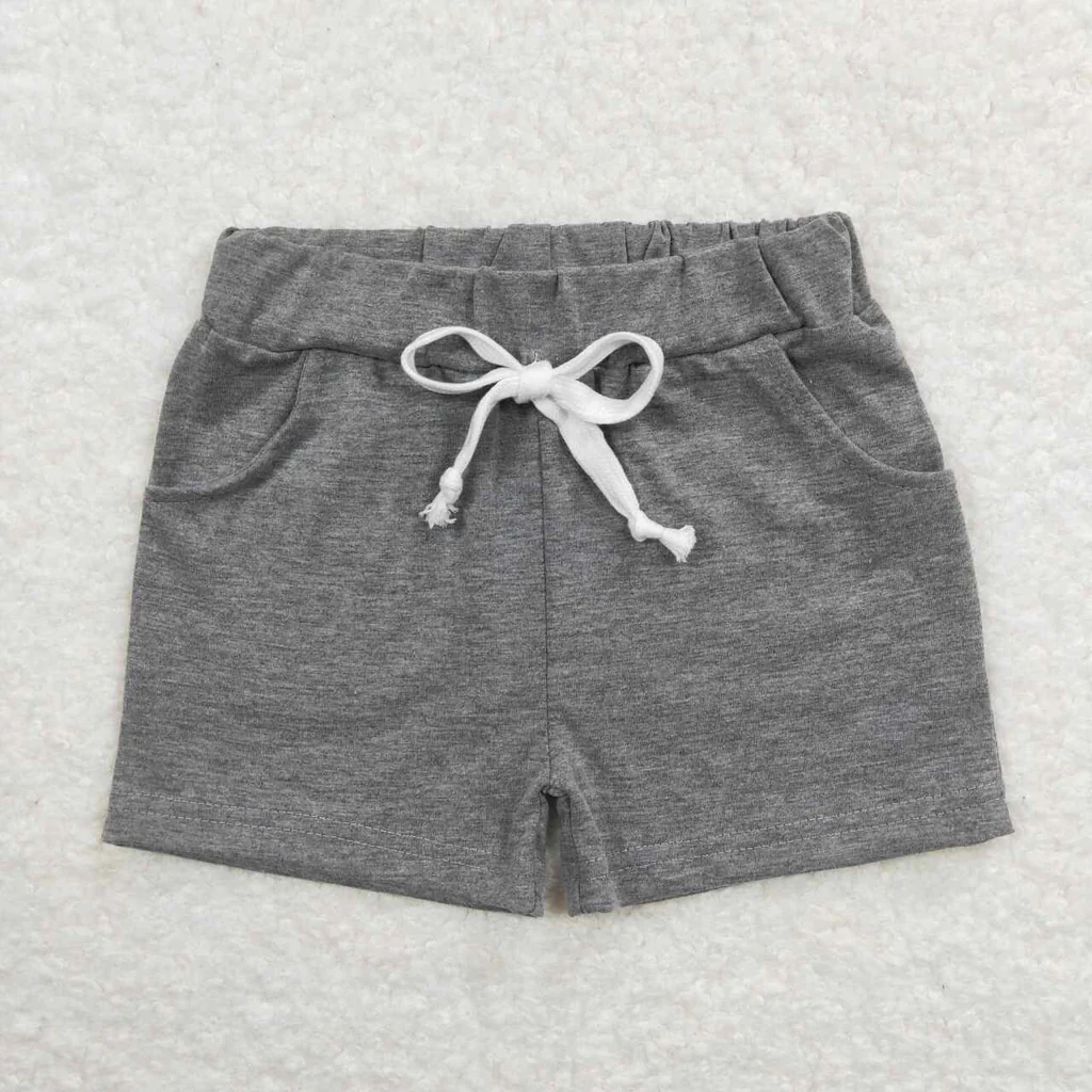 SS0133 toddler clothes summer shorts bottom solid color cotton grey summer boy shorts