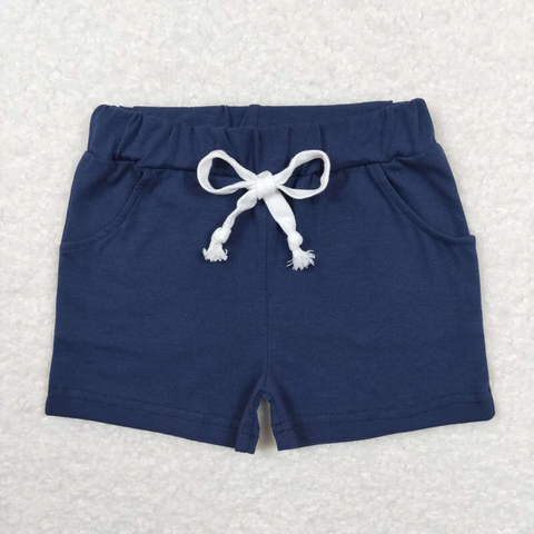 SS0136 toddler clothes summer shorts bottom cotton solid color navy boy summer shorts