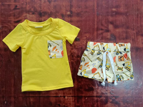 Custom order MOQ 3pcs each design toddler boy clothes boy summer shorts set
