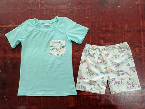 Custom order MOQ 3pcs each design tddler boy clothes state boy summer shorts set 11