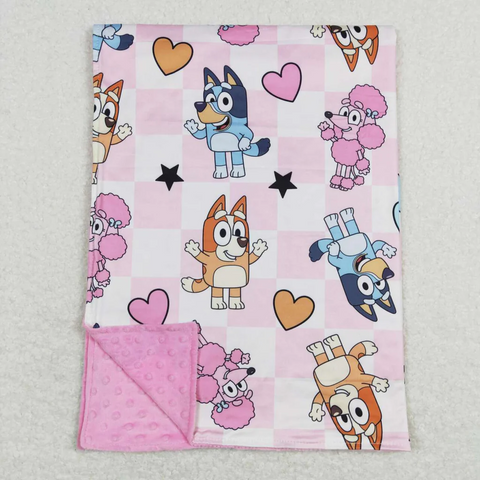 BL0114 RTS baby newborn cartoon dog print valentine's day blanket