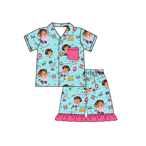 Custom order MOQ 3pcs each design baby  clothes cartoon kids summer shorts set