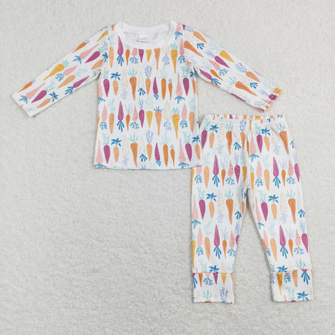 BLP0450 kids clothes boys carrot outfit  toddler girl pajamas set boy easter clothes