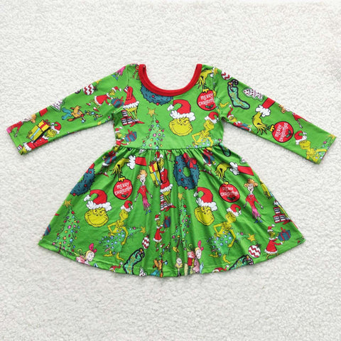 GLD0345 toddler girl dresses girl christmas  dress