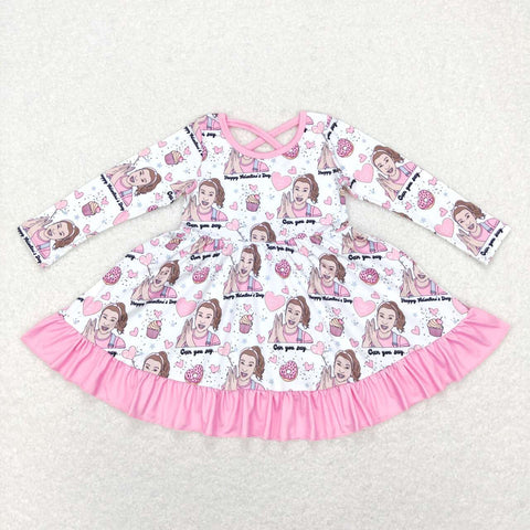 GLD0504 baby girl clothes girl heart valentine's day winter dress
