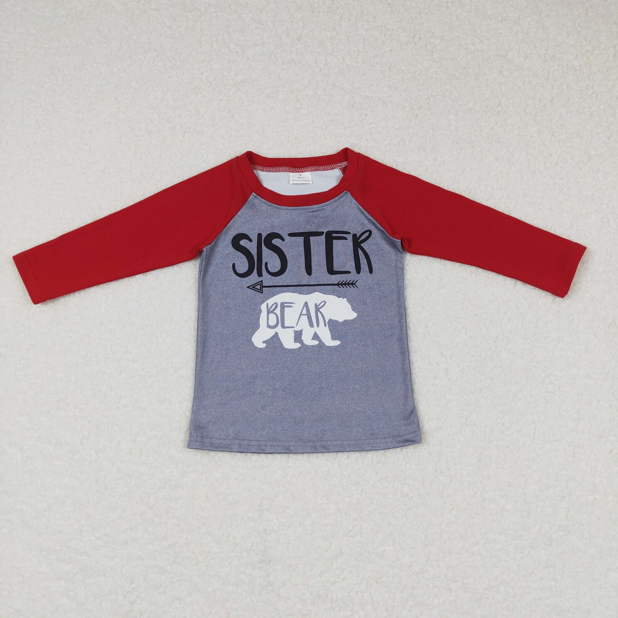 GT0390 baby girl clothes sister bear girl winter shirt top