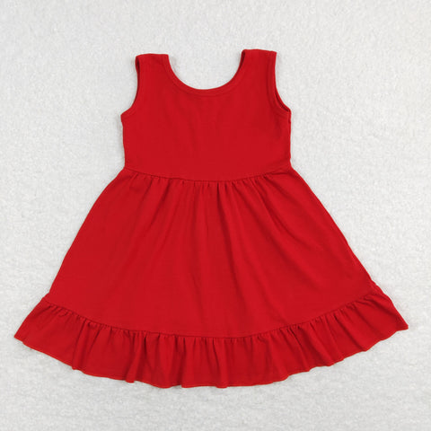 GSD0660 baby girl clothes red cotton girl summer dress toddler summer clothes