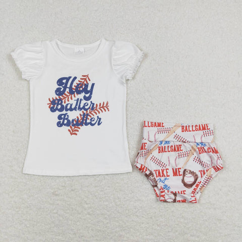 GBO0218 baby girl clothes baseball girl summer bummies set