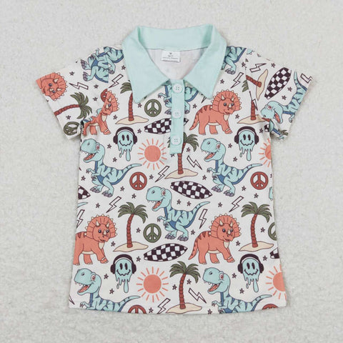 BT0580 RTS baby boy clothes dinosaur boy summer tshirt boy summer clothes