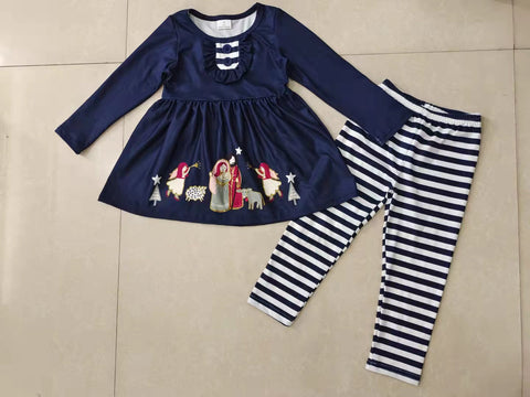 MOQ:5sets each design custom order baby girl clothes girl winter outfit 8