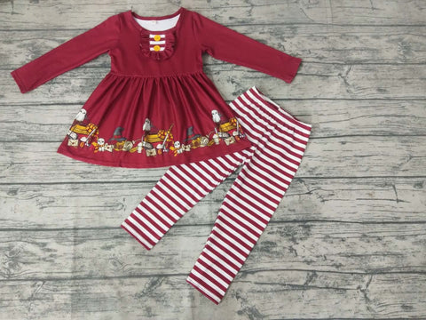 MOQ:5sets each design custom order baby girl clothes girl winter outfit 1