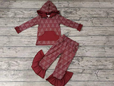 Custom order MOQ:3pcs each design state girl winter hoodies set 3