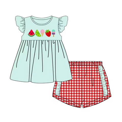 Order Deadline:16th May. Split order baby girl clothes fruit girl summer shorts set