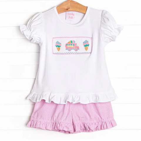 Order Deadline:16th May. Split order baby girl clothes  ice cream girl summer shorts set