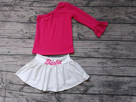 Custom order MOQ 3pcs each design baby girl clothes pink girl skirt set