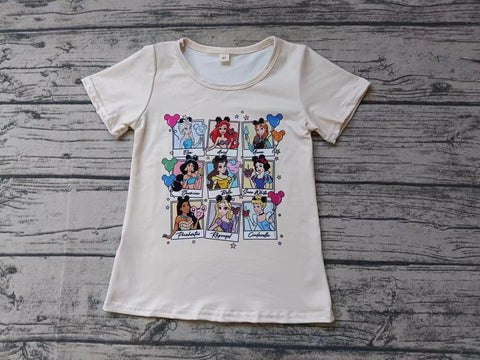 Custom order MOQ 3pcs each design baby girl clothes princess girl summer tshirt top