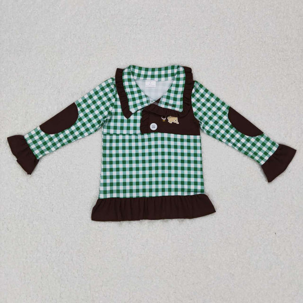 GT0284  toddler girl clothes mallard hunting dog duck winter top