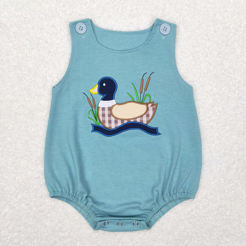 SR0590 baby boy clothes mallard hunting embroidery boy summer bubble