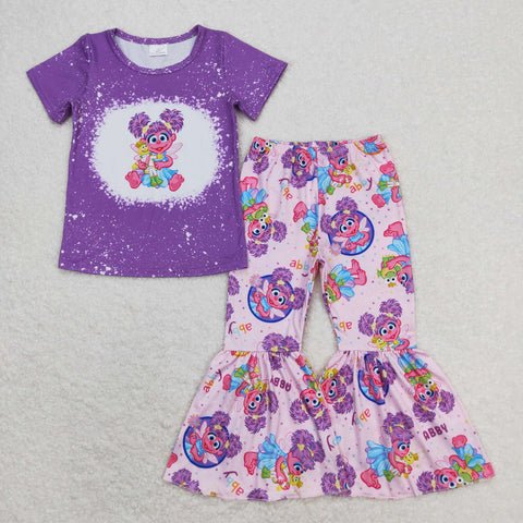 GSPO1359 RTS baby girl clothes cartoon abby girls bell bottoms outfit