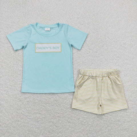 BSSO0522 baby boy clothes embroidery daddy’s boy summer outfits father's day clothes