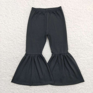 P0422 baby girl clothes black cotton girl bell bottom pant girl winter pant