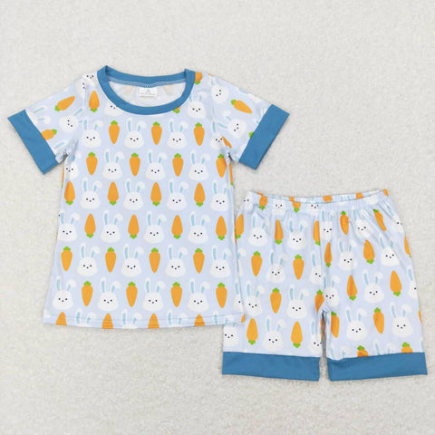 BSSO0357 baby boy clothes bunny boy easter pajamas set