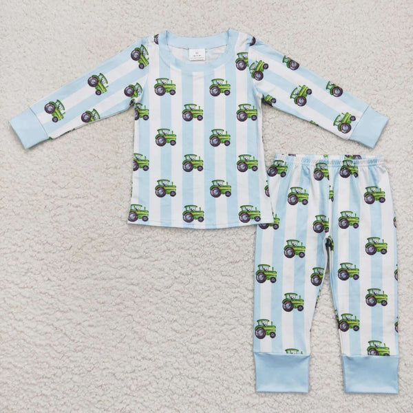 BLP0345 toddler boy clothes tractor boy pajamas set
