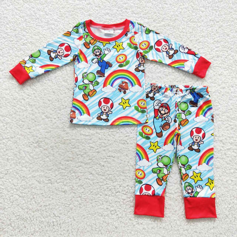 BLP0275 toddler boy clothes cartoon boy winter pajamas set