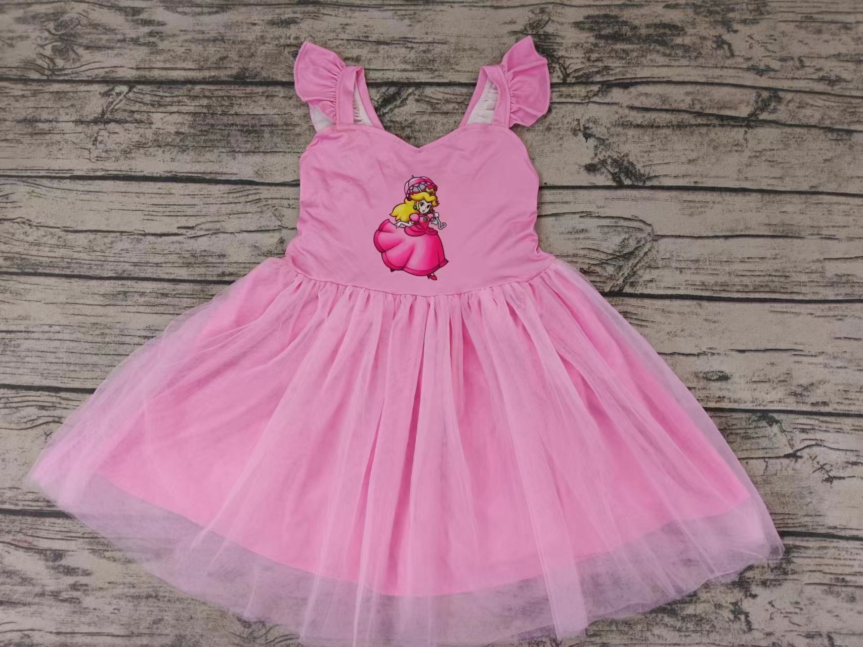 Custom order MOQ:3pcs each design girl princess summer tulle  twirl dress 3