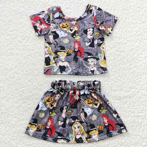 GSD0424 toddler girl clothes princess girl summer skirt set