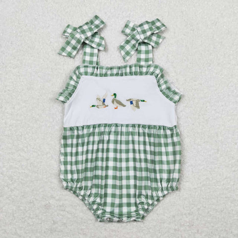 SR1065 baby girl clothes mallard duck embroidery  toddler girl summer bubble